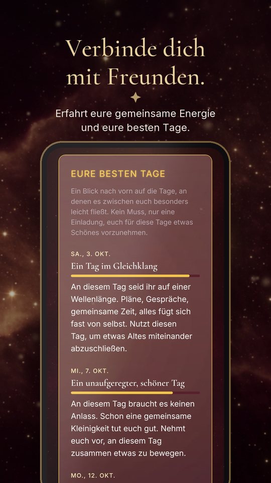 Verbinde dich mit Freunden.